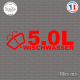 Sticker JDM 5,0l Wischwasser Sticks-em.fr Couleurs au choix