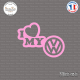 Sticker JDM I Love My Volkswagen Sticks-em.fr Couleurs au choix