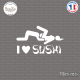 Sticker JDM I Love Sushi Sticks-em.fr Couleurs au choix