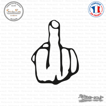 Autocollant main squelette biker doigt dhonneur 8-2 Taille 12 cm
