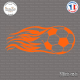 Sticker Ballon de Football Flammes Sticks-em.fr Couleurs au choix