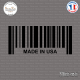 Sticker Code Barre Made in USA Sticks-em.fr Couleurs au choix