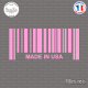 Sticker Code Barre Made in USA Sticks-em.fr Couleurs au choix