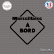 Sticker Marseillaise à bord Sticks-em.fr Couleurs au choix