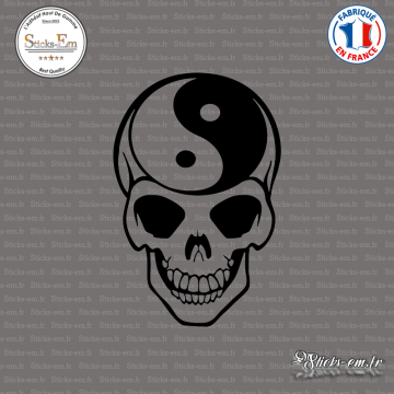 Sticker Tete de mort yin yang