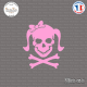 Sticker Tete de mort femme Girl Skull Noeud Sticks-em.fr Couleurs au choix