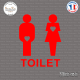 Sticker WC Toilet Mixte Sticks-em.fr Couleurs au choix