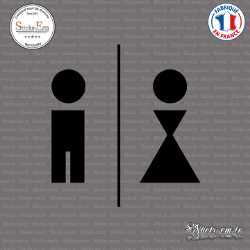 Sticker Toilettes Caricature homme et femme