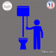Sticker Toilettes homme et chasse d'eau Sticks-em.fr Couleurs au choix