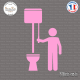 Sticker Toilettes homme et chasse d'eau Sticks-em.fr Couleurs au choix