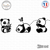 Sticker 3 petits pandas Sticks-em.fr Couleurs au choix