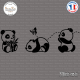 Sticker 3 petits pandas Sticks-em.fr Couleurs au choix
