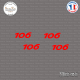 4 stickers Peugeot 106 Sticks-em.fr Couleurs au choix
