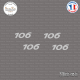 4 stickers Peugeot 106 Sticks-em.fr Couleurs au choix