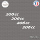 4 stickers Peugeot 206 cc Sticks-em.fr Couleurs au choix