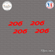 4 stickers Peugeot 206 Sticks-em.fr Couleurs au choix