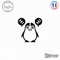 Sticker Pingouin moitié Sticks-em.fr Couleurs au choix