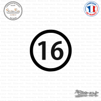Sticker Département 16 Charente Angoulême Poitous Charentes Sticks-em.fr Couleurs au choix