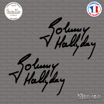 2 Stickers Signature Johnny Hallyday