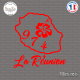 Sticker 974 La Réunion Hibiscus Flower Sticks-em.fr Couleurs au choix