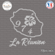 Sticker 974 La Réunion Hibiscus Flower Sticks-em.fr Couleurs au choix