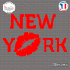 Sticker New-york avec Baiser Sticks-em.fr Couleurs au choix