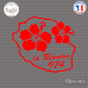 Sticker 974 La Reunion fleur hibiscus Sticks-em.fr Couleurs au choix