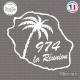 Sticker 974 La Reunion palmier Sticks-em.fr Couleurs au choix