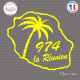 Sticker 974 La Reunion palmier Sticks-em.fr Couleurs au choix