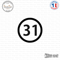 Sticker Département 31 Haute-Garonne Toulouse Muret Sticks-em.fr Couleurs au choix