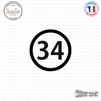 Sticker Département 34 Hérault Montpellier Béziers Sticks-em.fr Couleurs au choix