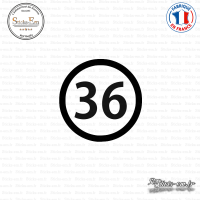 Sticker Département 36 Indre Châteauroux Centre-Val de Loire Sticks-em.fr Couleurs au choix