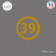 Sticker Département 39 Jura Lons-le-Saunier Franche-Comté Sticks-em.fr Couleurs au choix