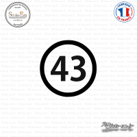 Sticker Département 43 Haute-Loire Le Puy-en-Velay Auvergne Sticks-em.fr Couleurs au choix