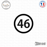 Sticker Département 46 Lot Cahors Midi-Pyrénées Figeac Sticks-em.fr Couleurs au choix