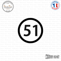 Sticker Département 51 Marne Châlons-en-Champagne Épernay Sticks-em.fr Couleurs au choix
