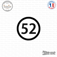 Sticker Département 52 Haute-Marne Chaumont Champagne-Ardenne Sticks-em.fr Couleurs au choix