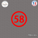 Sticker Département 58 Nièvre Nevers Bourgogne Cosne Cours Sticks-em.fr Couleurs au choix