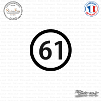 Sticker Département 61 Orne Basse-Normandie Argentan Sticks-em.fr Couleurs au choix