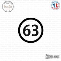 Sticker Département 63 Puy de Dôme Auvergne Rhône Alpes Clermont Ferrand Sticks-em.fr Couleurs au choix