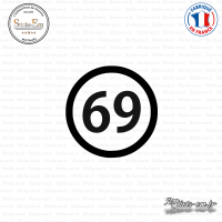 Sticker Département 69 Rhône Auvergne Rhône Alpes Lyon Sticks-em.fr Couleurs au choix