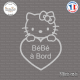 Sticker Bébé à Bord Hello Kitty Sticks-em.fr Couleurs au choix