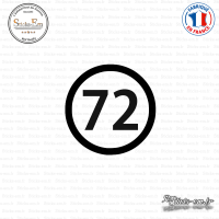 Sticker Département 72 Sarthe Pays de la Loire Le Mans Sticks-em.fr Couleurs au choix