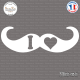 Sticker I Love Moustache Sticks-em.fr Couleurs au choix