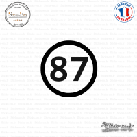 Sticker Département 87 Haute Vienne Aquitaine Limousin Poitou Charentes Limoges Sticks-em.fr Couleurs au choix