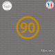 Sticker Département 90 Territoire de Belfort Bourgogne Franche Comté Belfort Sticks-em.fr Couleurs au choix
