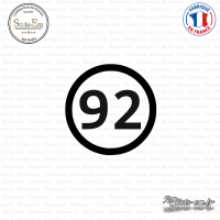 Sticker Département 92 Hauts de Seine Ile de France Nanterre Sticks-em.fr Couleurs au choix