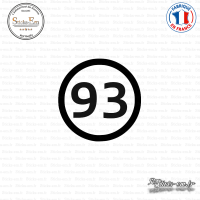 Sticker Département 93 Seine Saint Denis Ile de France Bobigny Sticks-em.fr Couleurs au choix