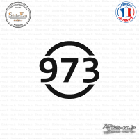 Sticker Département 973 Guyane DOM Cayenne Sticks-em.fr Couleurs au choix