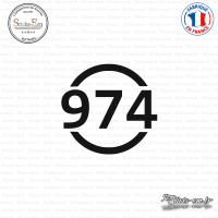 Sticker Département 974 La Réunion DOM Saint Denis Sticks-em.fr Couleurs au choix